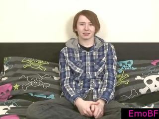 Cute redhead emo twink stroking kontol